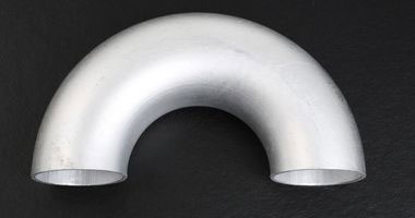 Codo de aluminio 180 grados de radio largo